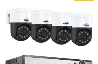 Hiseeu 16CH NVR 4MP or 8MP PoE PTZ Surveillance Camera System Col…