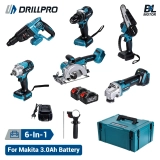 Drillpro 6-in-1 Power Tool Combo Kit 3.0Ah Brushless Electric Wre…